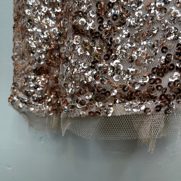 Oliver | Gold Jewel Tone Sequin Embellished Shrug Boxy Cropped Glam Cardigan - Picture 10 of 16